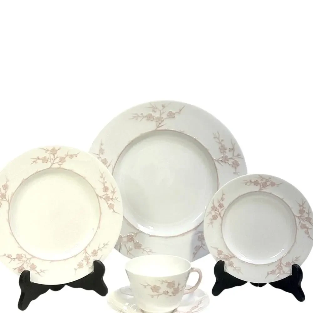 Spode Retired 1962-1964 'Geisha' Light Pink 5-Piece Place Setting-Rare-Excellent - Picture 4 of 10